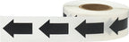 Black color-coding arrow labels for inventory organization, 1 x 5/8 inch adhesive stickers, 500 total 