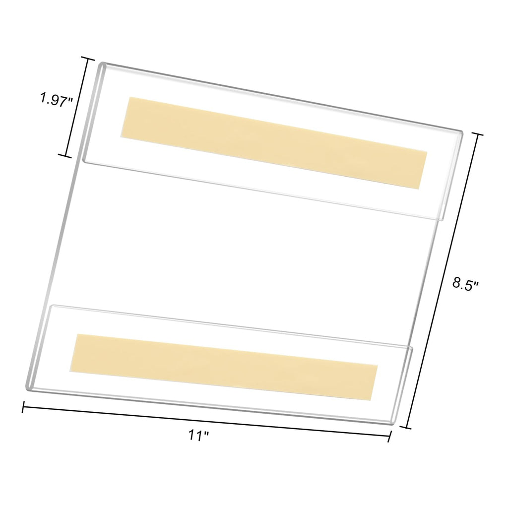 Acrylic Sign Holder 8.5 x 11 Inches Horizontal,Clear Plastic Wall Wall Frame Poster Paper Holder with Double Sided Tape for Office, Home, Store, Restaurant-No Drilling (6 Pack) 8.5x11''