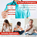 MEDMAX 8 Pack Emergency Medical Cards with 2 Pack Double Sided Medical Supplies Inside Luggage Tag, Red