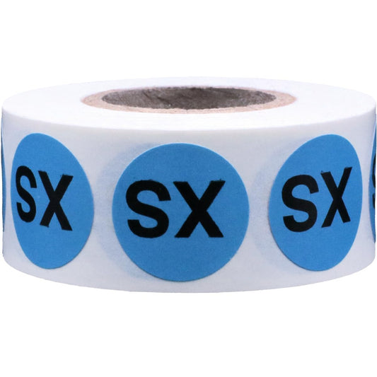 Blue Circle Extra Small XS Clothing Size Stickers for Retail Apparel 0.75 Inch 500 Total Adhesive Labels