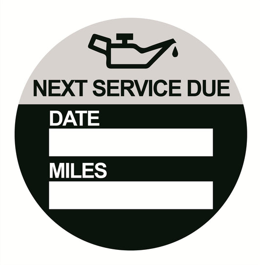 Oil Change Sticker Static Cling,MeshaKippa 2inch 60pcs Round Black Oil Change Sticker Reminder Service Sticker,Static Cling Car Windshield Sticker