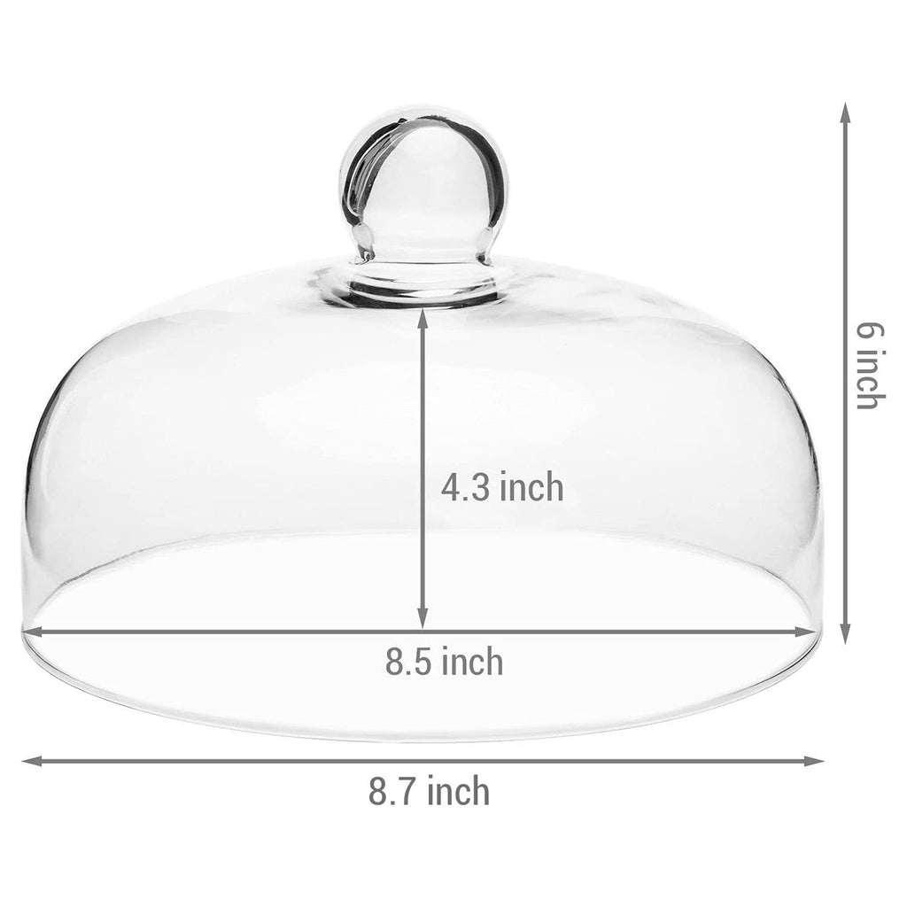 MyGift 8.7 Inch Glass Cake Dome, Lid Only, Fits Cake Plates up to 8.5 Inch