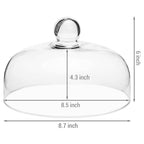 MyGift 8.7 Inch Glass Cake Dome, Lid Only, Fits Cake Plates up to 8.5 Inch