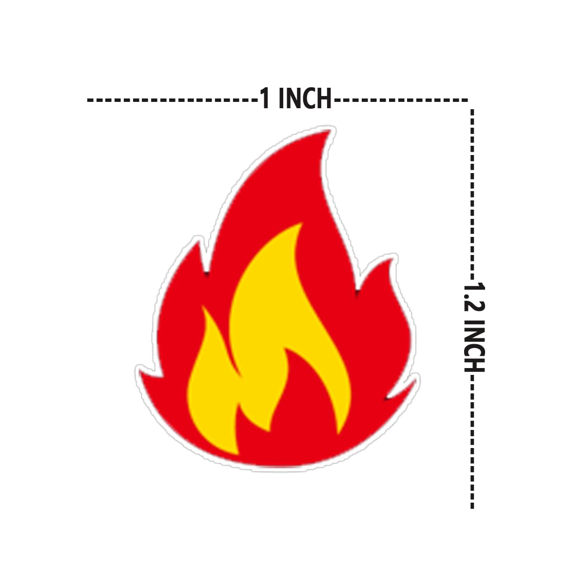 Fire Vinyl Stickers,1x1.2 Inch Flame Sticker for car,Craft Supplies,300 Pcs