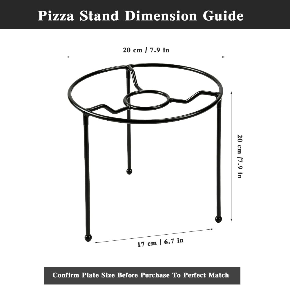 Set of 4 Black Pizza Stand with Storage Bag,8 Inch Pizza Pan Rack