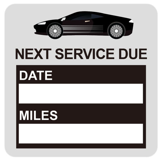 Oil Change Stickers Static Cling,2inch 60pcs Black Square Next Service Due Sticker