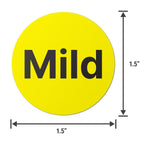 TucoDeals | Mild Labels Stickers - 1.5" Round Food Meal Choice Label Stickers for Restaurant Deli Grocery Store Food Packaging Food Truck, Strong Adhesive & Easy Peel (Yellow, 300 Labels on Sheet)