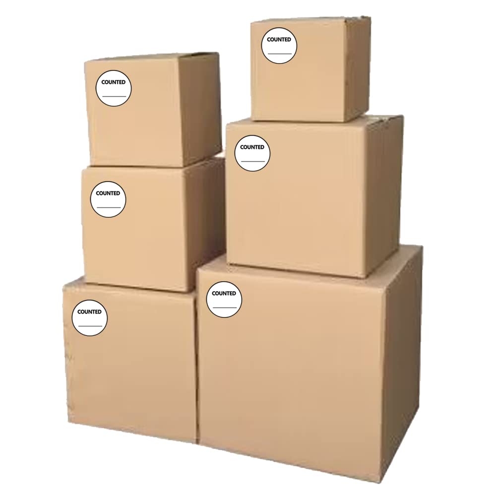 Counted Inventory Label,2 Inch Permanent Adhesive Labels,Warehouse Inventory Control Stickers for Shipping and Inventory,500 Pcs