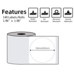 Phomemo 2 Inch Multi-Purpose Self-Adhesive Round White Circle Label with Color Round Labels