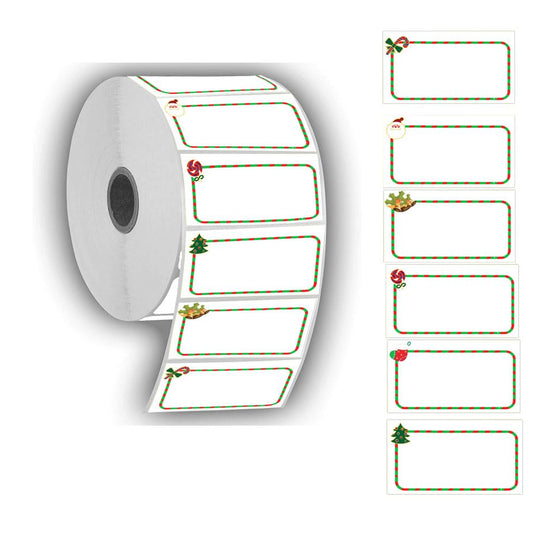 Christmas Themed Direct Thermal Labels Color Coding Dot Labels for Thermal Label Printer for Seal Decal,Handmade Goods,Greeting Card(500 Pieces) (2.25×1.25)