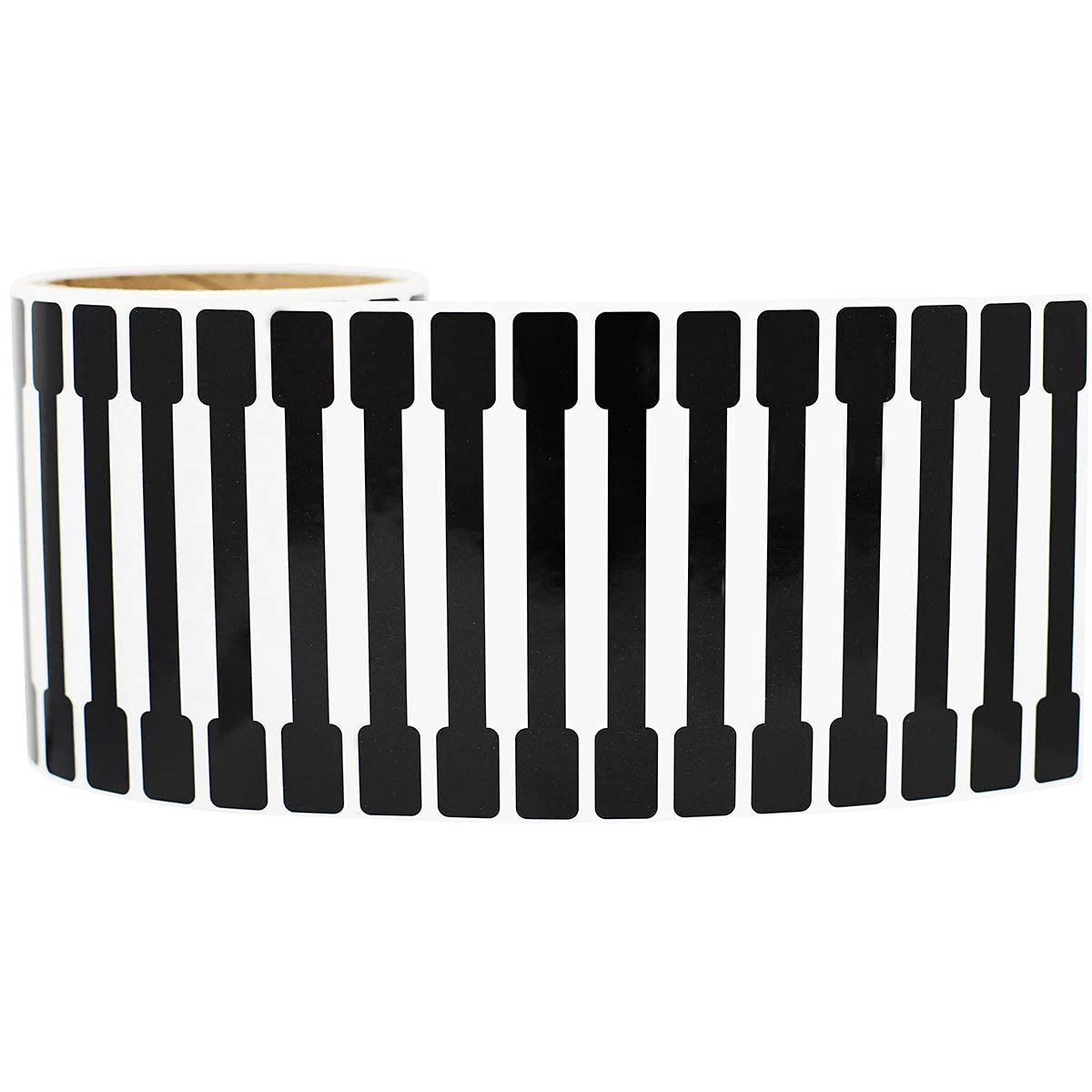 Black blank medication tamper labels, 0.5 x 4 inches, 500 total labels for secure medication packaging by 