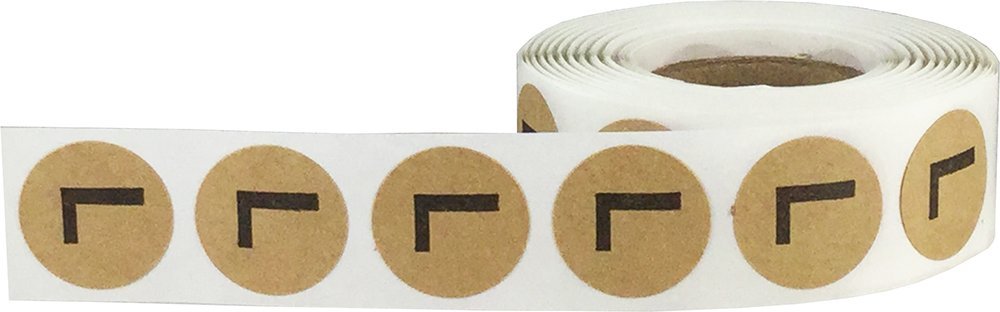 Brown Kraft Circle Clothing Size Stickers Pack, 3/4 Inch Round, Includes 1 Roll of XS, S, M, L, XL, and XXL, 500 Total Labels per Size
