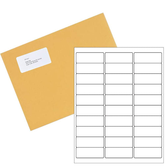 RyhamPaper White Sticker Labels, 30-UP 1" X 2-5/8" Shipping Address Labels Adhesive FBA Labels Stickers (100 Sheets - 3000 Labels) 100 Sheets | 3000 Labels 1" x 2-5/8" | 30 UP