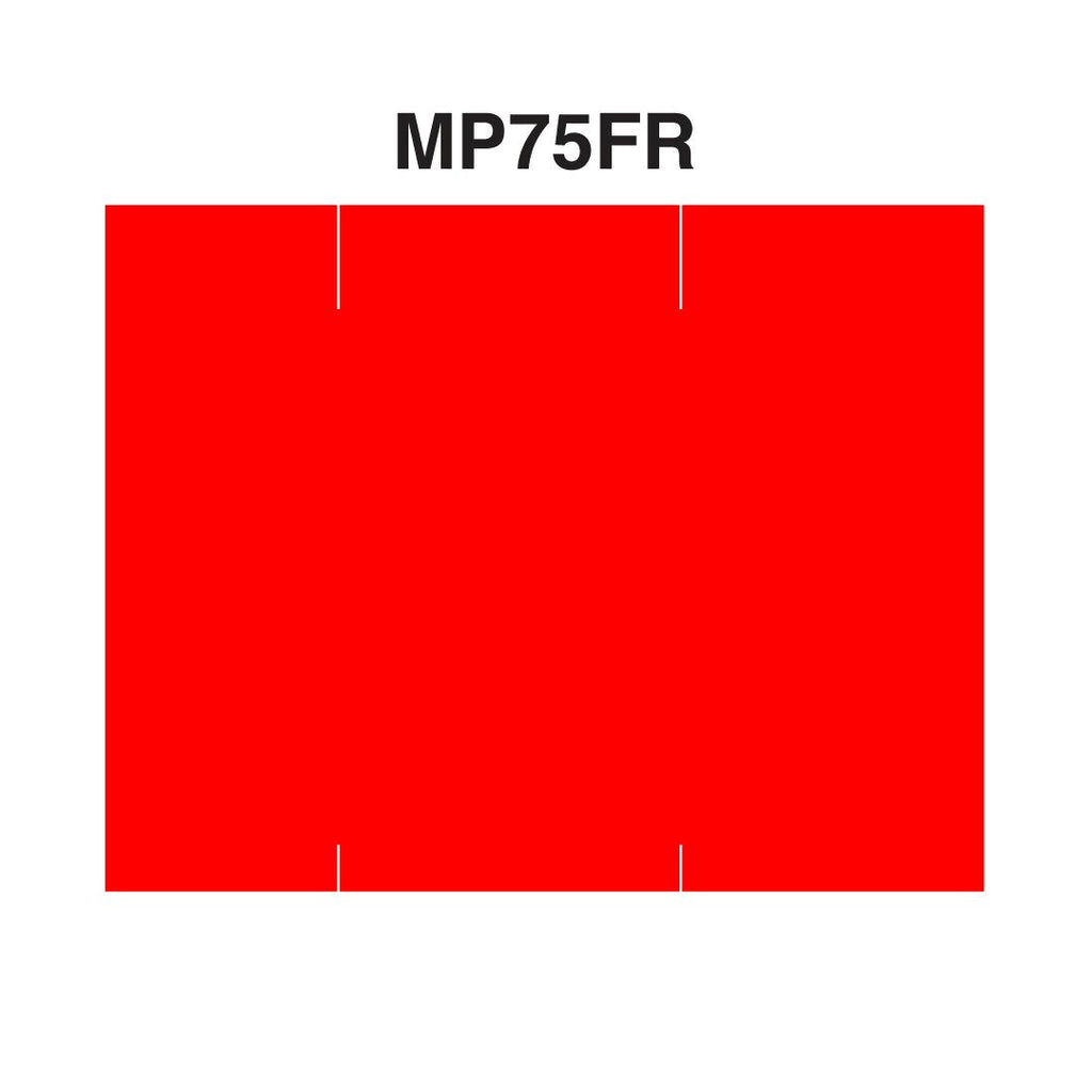 Fluorescent Red Pricing Labels to fit Monarch® 1151®, 1152®, 1153®, 1175®, 1176®, and 1177® Pricers. 6 Rolls with 1 Free Ink Roller.