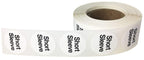White circle short sleeve clothing size stickers, 0.75 inch color-coding labels for retail apparel, pack of 2 