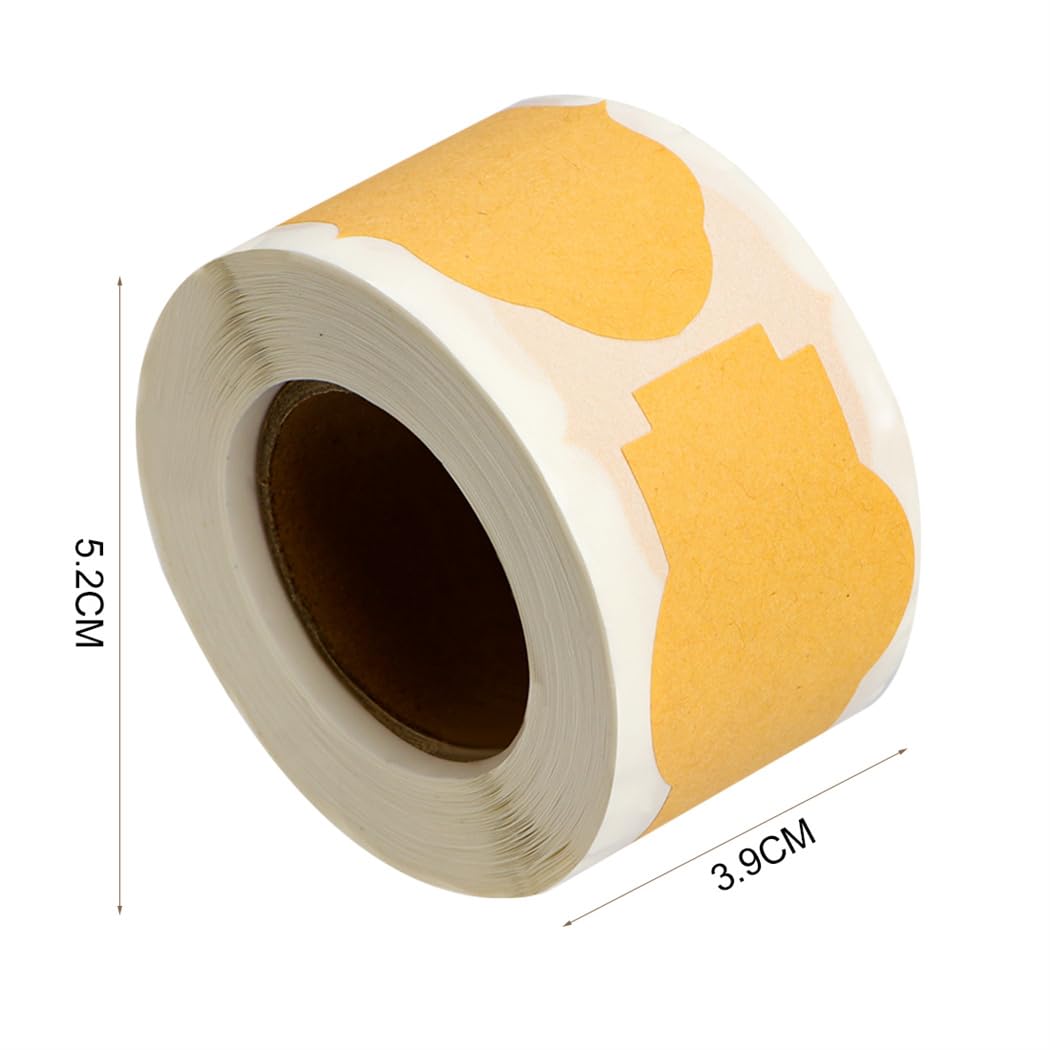 Label Stickers Self Adhesive Brown Labels Writable Gift Labels Spice Stickers Blank for Gifts Bottles Containers Jars