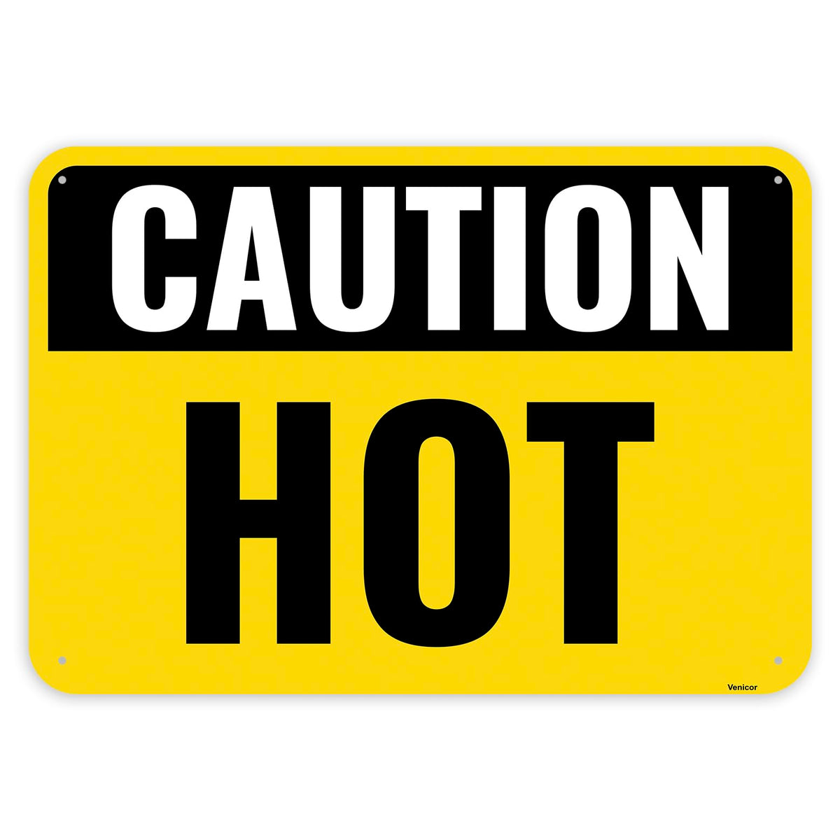 1PC Caution Hot Sign, 10 x 7 Inches - Aluminum - Danger Hot Surface Warning Sign