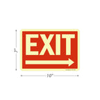 SmartSign Exit Sign Label with Right Arrow | 7" x 10" Laminated Vinyl Sticker Glow in Dark/Night 7" x 10" Glow-in-The-Dark Vinyl Label