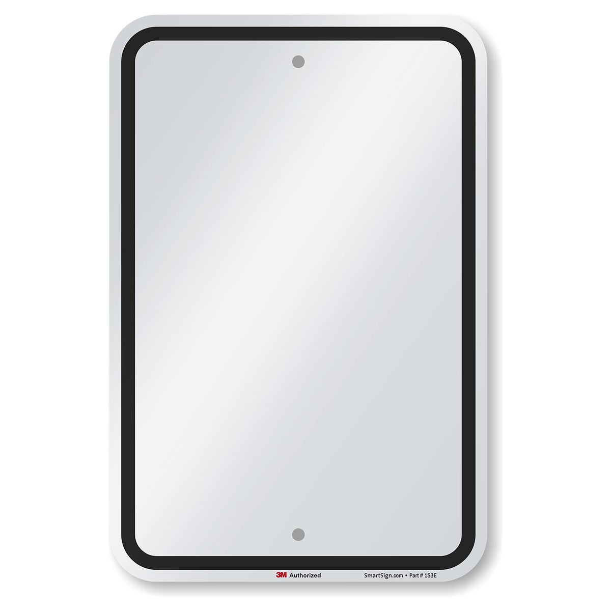 SmartSign 18 x 12 inch Blank Write-On Metal Sign, 63 mil Aluminum, 3M Laminated Engineer Grade Reflective Material, Black and White, Made in USA 12" x 18" EG Reflective Aluminum