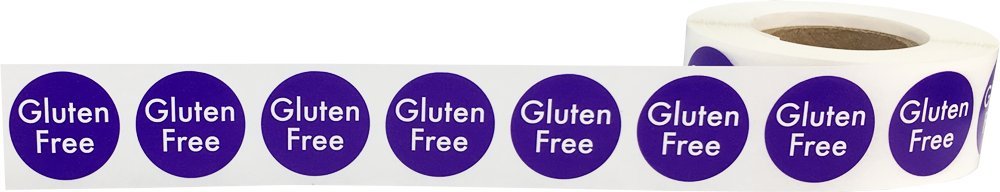 Gluten Free Food Rotation Labels .75 Inch Round Circle Dots 500 Adhesive Stickers