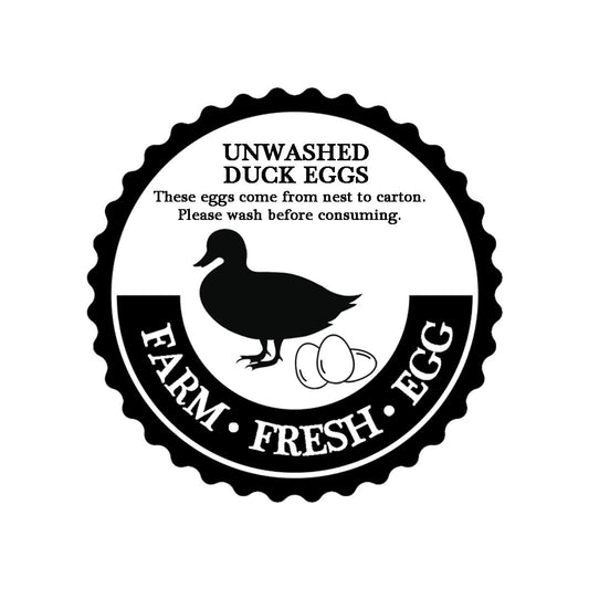 Generic Fresh,Unwashed Duck Egg Sticker,2 Inch Farm Fresh Duck Eggs Carton Labels