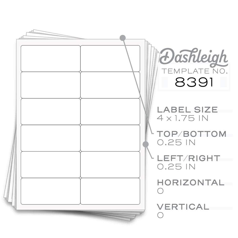 60 Waterproof 2oz Bottle Labels, 4x1.75, White Vinyl for Inkjet White Waterproof Vinyl (Inkjet)