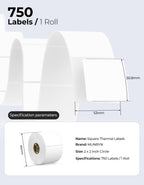 4"x3" Direct Thermal Labels+2"x2" Square Thermal Labels