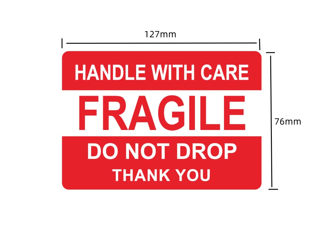 Hybsk 3x5 inch Do Not Drop Thank You Fragile Stickers Adhesive Label 100 Per Roll (3x5 inch)