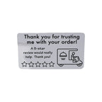Thank you for your order 5-star food delivery labels, 1.5x2.5 inch shipping and handling stickers, pack of 2, 100 total stickers