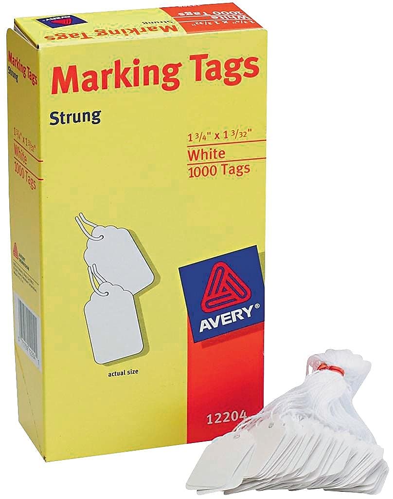 Medium-Weight White Marking Tags, 1.75 x 1.09, 1,000/Box