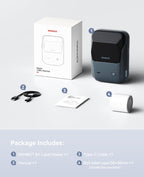 NIIMBOT B1 Label Maker Machine with Tape, 2Inch Thermal Label Printer, Blue 1 Printer+1 Roll Label