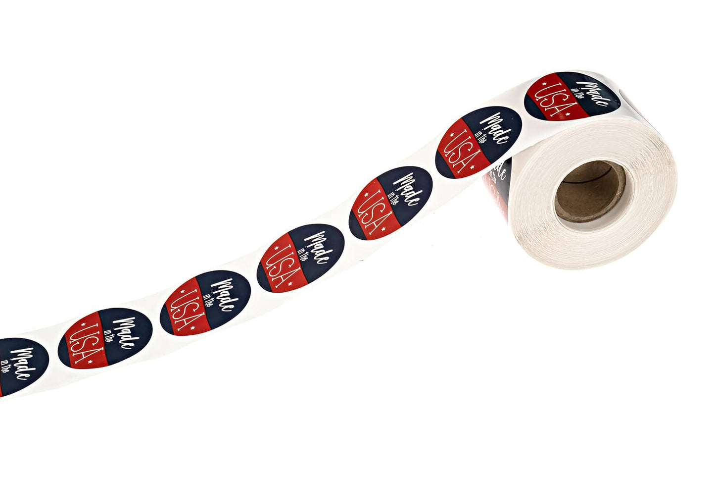 Cute Made in The USA Stickers/Red White and Blue Design/Roll of 500 American Circle Labels/Patriotic 1.5" Small Business Stickers