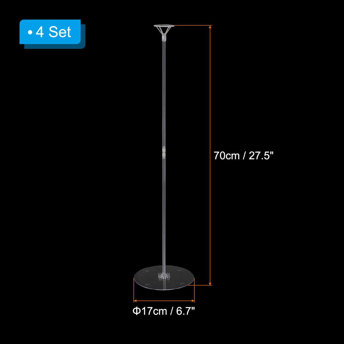 PATIKIL 4 Sets Balloon Stands for Table 27.5inch Balloon Sticks with Base
