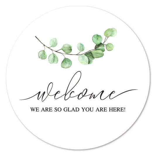 Greenery Welcome Stickers, 40-Pack 2in Wedding, Bridal Shower Birthday Party Favor Labels