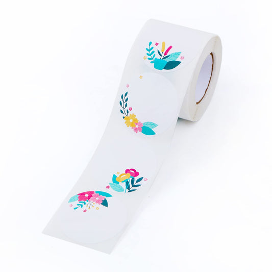 400pcs 2" Canning Label Stickers for Jars and Lids, Self-Adhesive Round Gift Sticker Labels Name Tags Stickers Canning Labels Spice Labels Bottle Labels 4 Pattern Floral Designs White 2" White - 400 Stickers