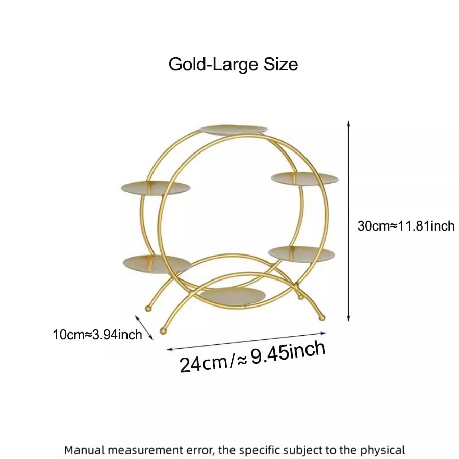 Gold 6-Tier Ferris Wheel Metal Display Rack Tabletop Organizer Gold-Large size