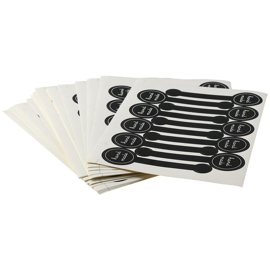 dohobby 300PCS Handmade Food Baking Label Stickers Food Retail Package Seal Self Adhesive Paper Sticker Black Striped Long Label