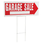 Sunburst Systems 7035 Priced Garage Sale Stickers, 1,000 Count Pre-Printed Labels, Pink & Hy-Ko Products RS-804 Garage Sale Corrugated Plastic Sign w/H Bracket 9.25" x 24" Red/White, 1 Piece Labels + Plastic Sign