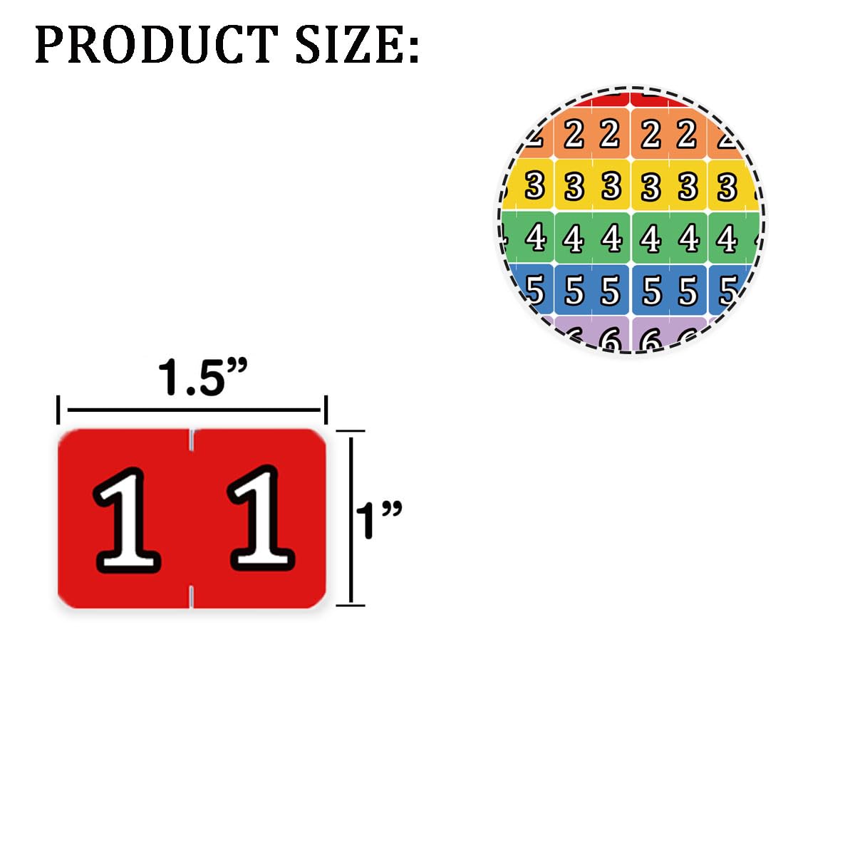Number 1 to 7 Index File Folder Labels Multicolor Number Tabs - Color Coded 1 to 7 Tab Dividers Stickers Teacher Supplies Stickers for Classroom Book Organizing 560 Pcs