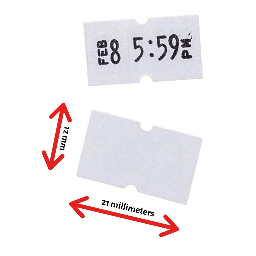 Perco 1 Line White & Fluorescent Red Labels - 16,000 Blank Price & Date Gun Labels Bundle