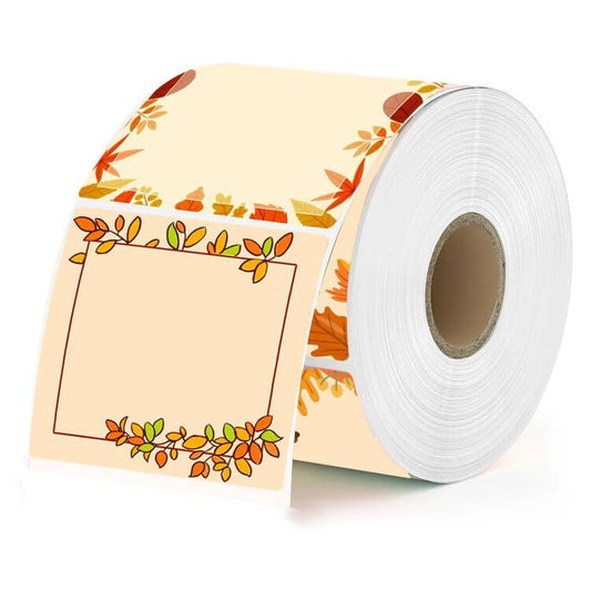 Autumu Thermal Stickers,2 Inch Harvest Fall Maple Direct Thermal Printer Label,Small Business Thermal Stickers for Logo Design,Address,Name,Price Tag,500 Pcs