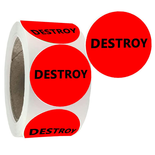 Destroy Stickers Labels, 2 Inch Adhesive Color Coding Labels for Inventory Control,Handling,Shipping.(500 Pcs)