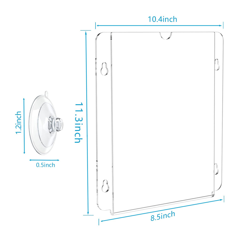 Pecmuikee Acrylic Window Sign Holder Suction Cups 8.5 x 11,Clear Acrylic Frames Wall Mount Advertising Signage Sign Holder for Glass Door Mall, Office, Home, Store, Restaurant (2 Pack) 2Pcs