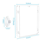 Pecmuikee Acrylic Window Sign Holder Suction Cups 8.5 x 11,Clear Acrylic Frames Wall Mount Advertising Signage Sign Holder for Glass Door Mall, Office, Home, Store, Restaurant (2 Pack) 2Pcs