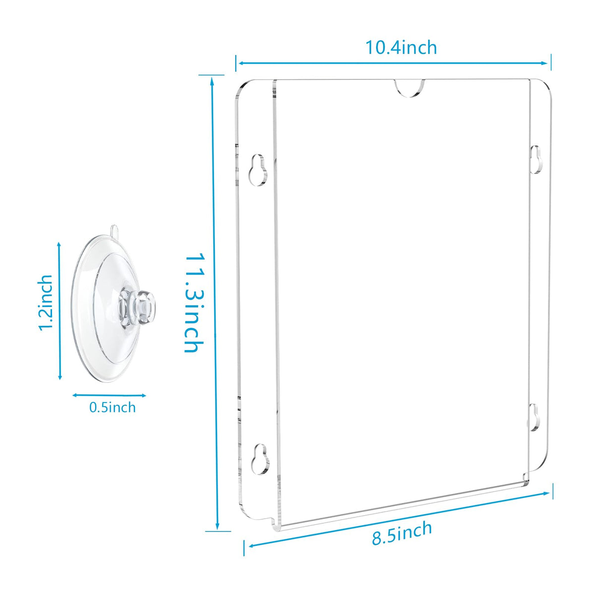 Pecmuikee Acrylic Window Sign Holder Suction Cups 8.5 x 11,Clear Acrylic Frames Wall Mount Advertising Signage Sign Holder for Glass Door Mall, Office, Home, Store, Restaurant (2 Pack) 2Pcs