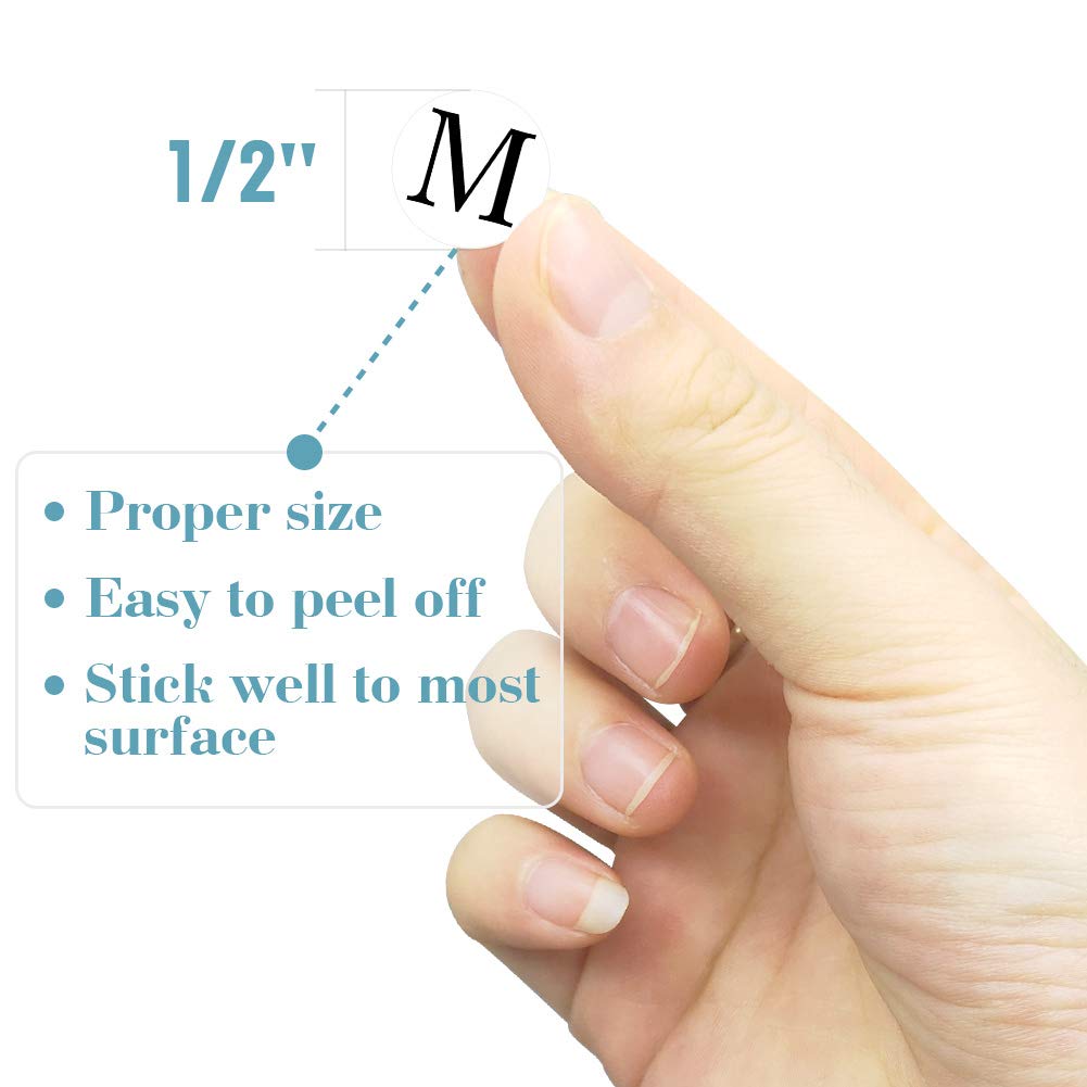 Hifunwu 7500 PCS 1/2" Clothing Size Stickers Labels Retail Shirt Size Stickers for Clothing Self Adhesive in 7 Sizes (XS, S, M, L, XL, XXL, XXXL)