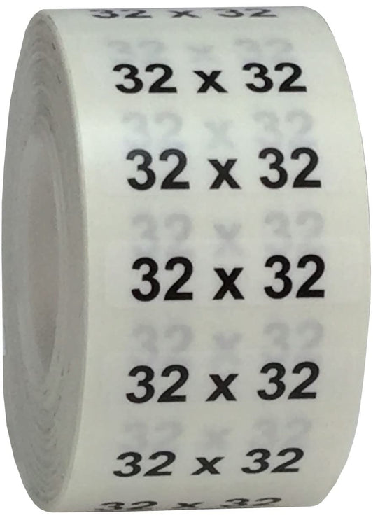 32 x 32 Men's Pants Clothing Size Strip Labels 1.25 x 5 125 Total Stickers 32 X 32