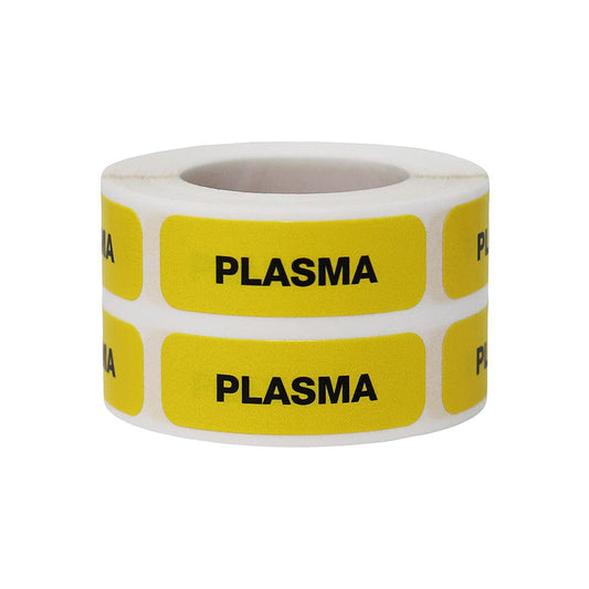 Plasma Medical Healthcare Labels, 0.5 x 1.5 Inch Rectangle, 500 Total per Roll