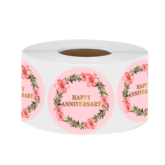 2 Inch Anniversary Party Favor Stickers,Happy Anniversary Labels for Wedding & Birthday Decorations,500 Pcs