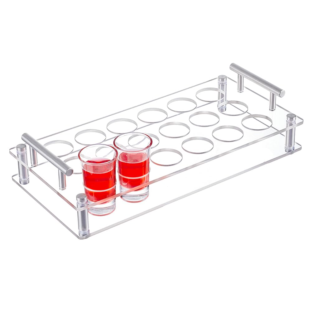 UNICRAFTALE 18 Shot Glass Serving Holder Tray for Home Bar
